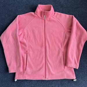 Columbia Fleece Jacket Womens Small Pink Full Zip Pockets Soft Cozy Outdoor